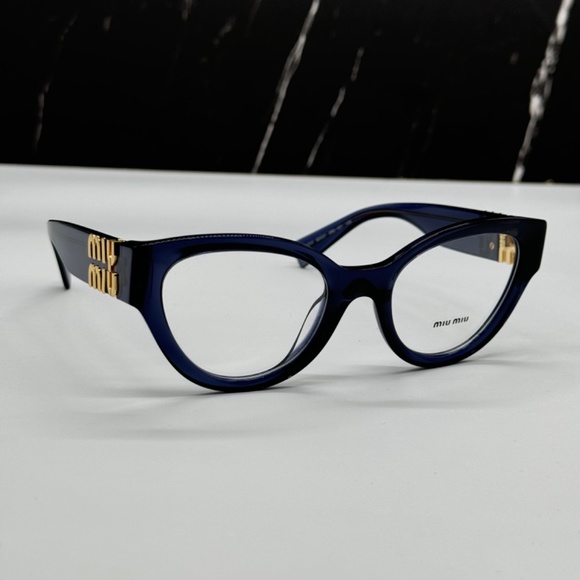NEW VMU 01V 08Q1O1 MIU MIU BLUE CLEAR MU01VV 08Q1O1 CAT EYE WOMEN EYEGLASSES main image 6